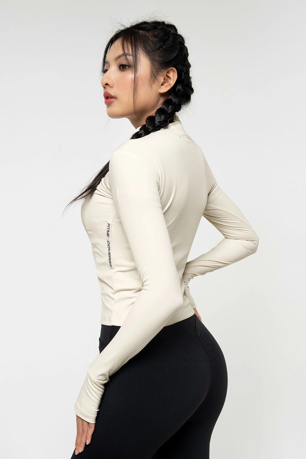 Áo tập gym tay dài Cover23 - Ivory - Fitme Sportswear