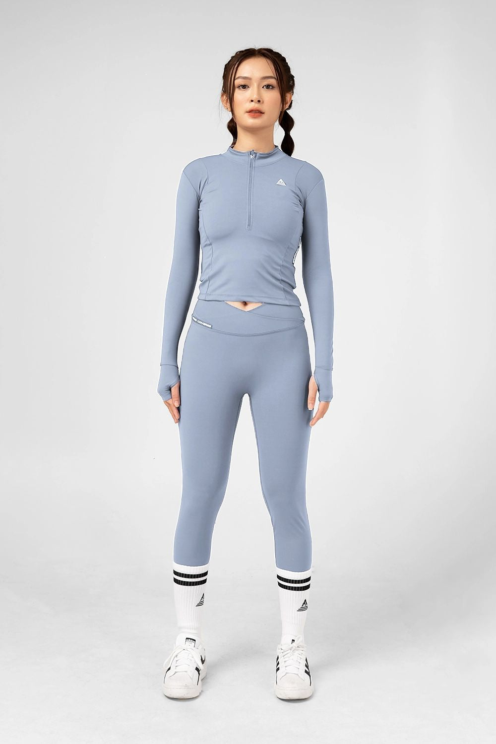 Áo tập gym tay dài Cover23 - Xám Xanh - Fitme Sportswear