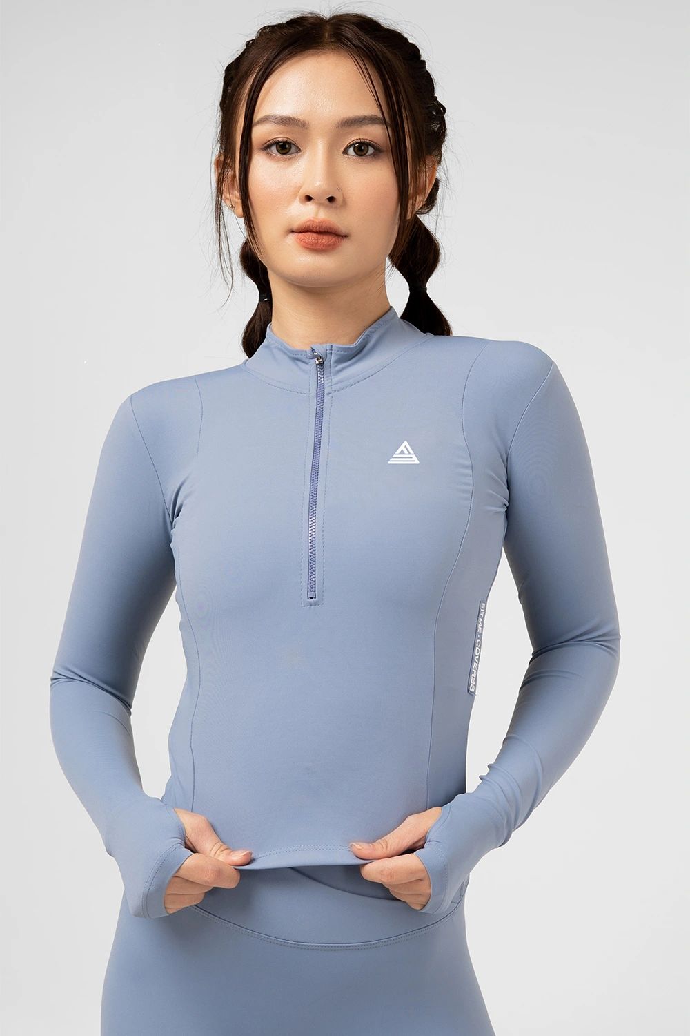 Áo tập gym tay dài Cover23 - Xám Xanh - Fitme Sportswear