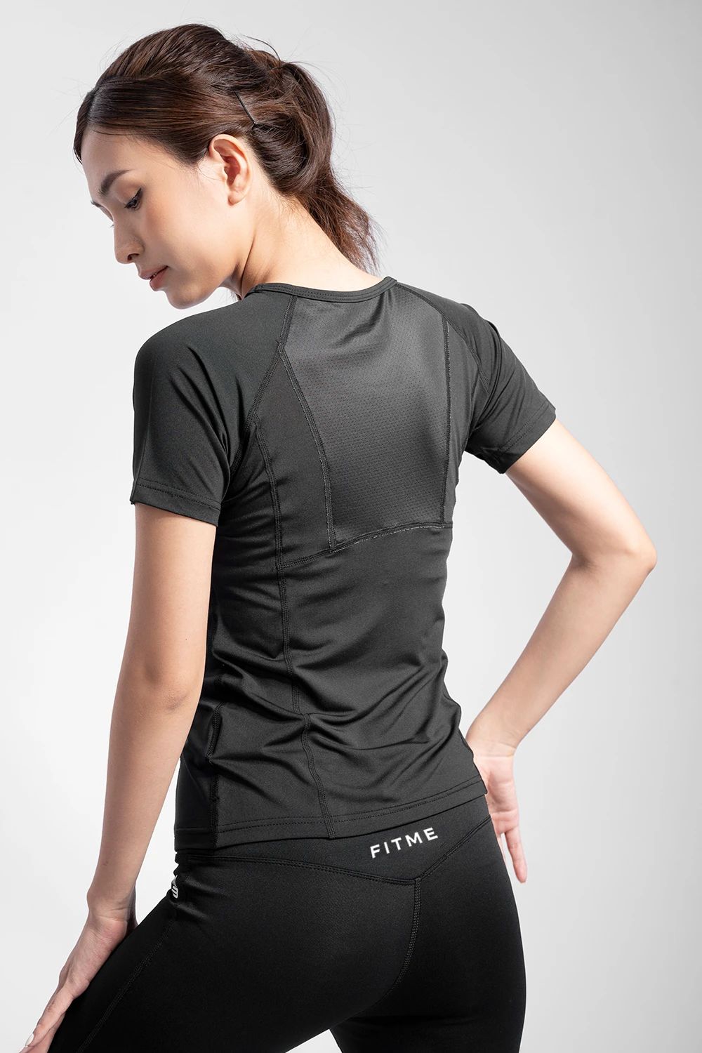 Áo thun tập gym nữ Sigma - Đen - Fitme Sportswear