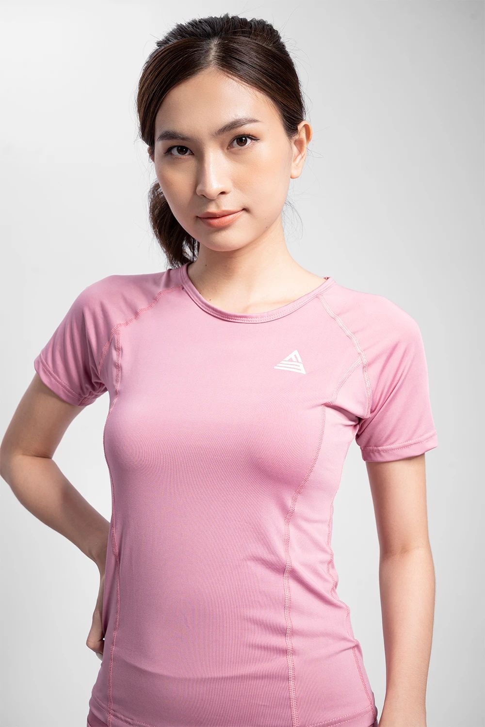 Áo thun tập gym nữ Sigma - Hồng Đất - Fitme Sportswear