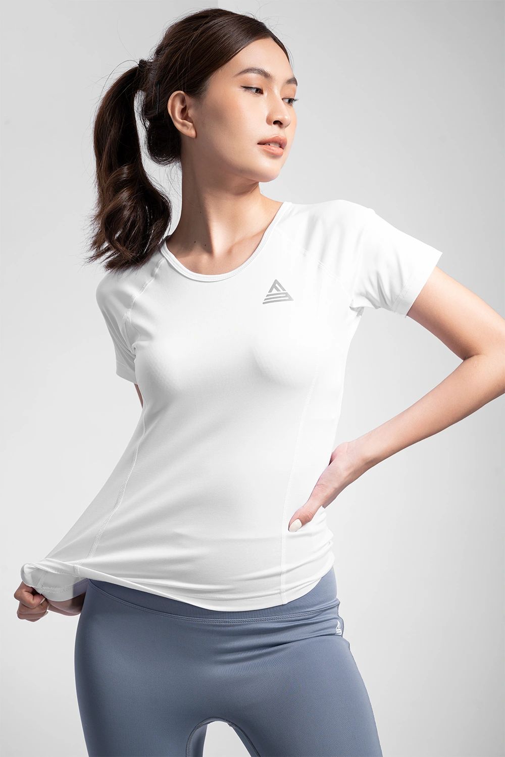 Áo thun tập gym nữ Sigma - Trắng - Fitme Sportswear