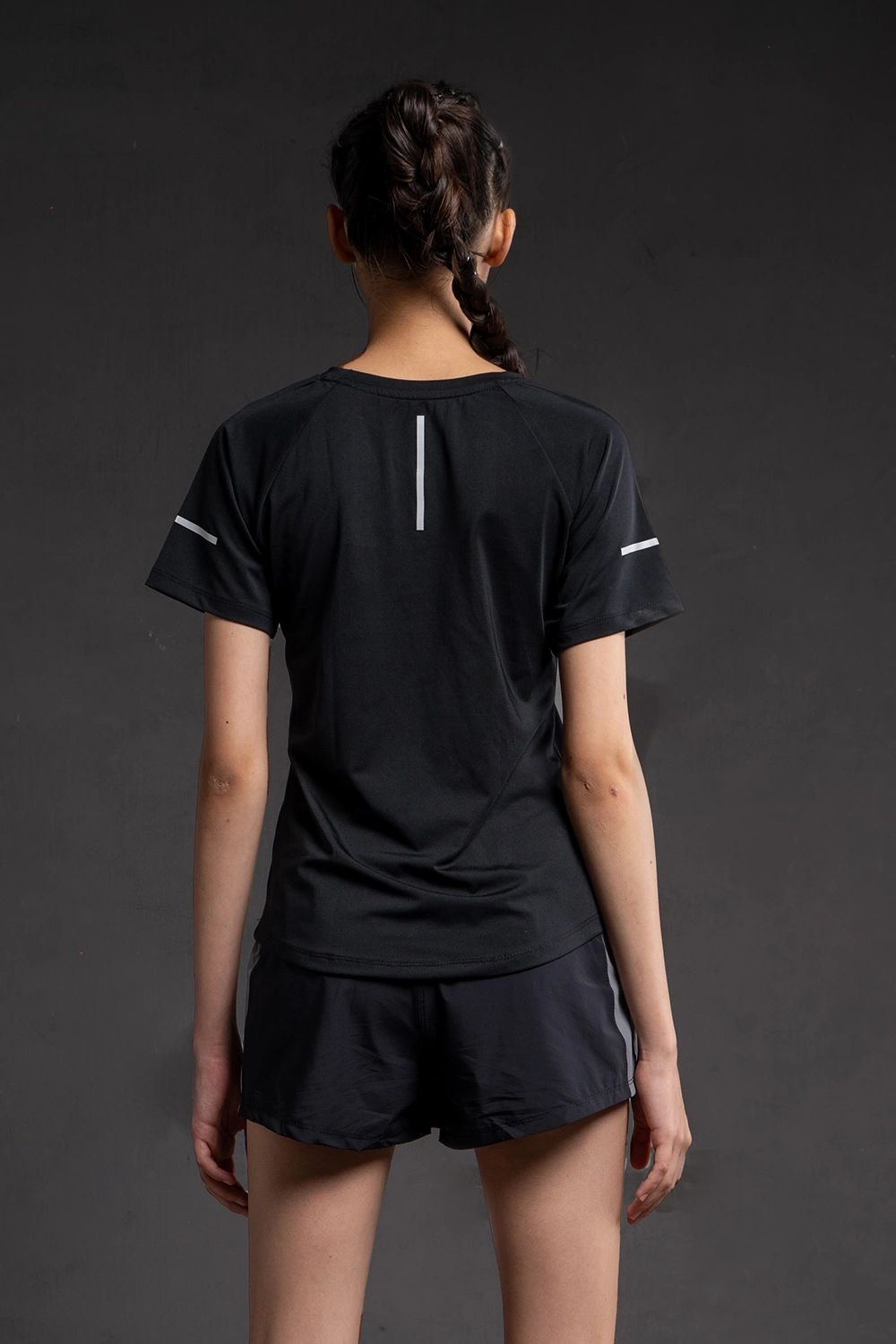 Áo thun thể thao nữ vạt bầu - Đen - Fitme Sportswear