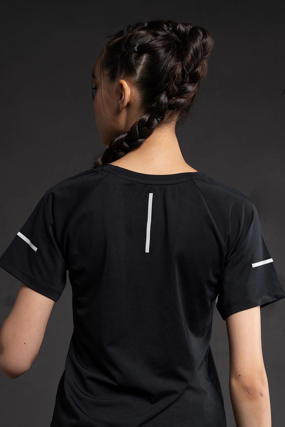 Áo thun thể thao nữ vạt bầu - Đen - Fitme Sportswear