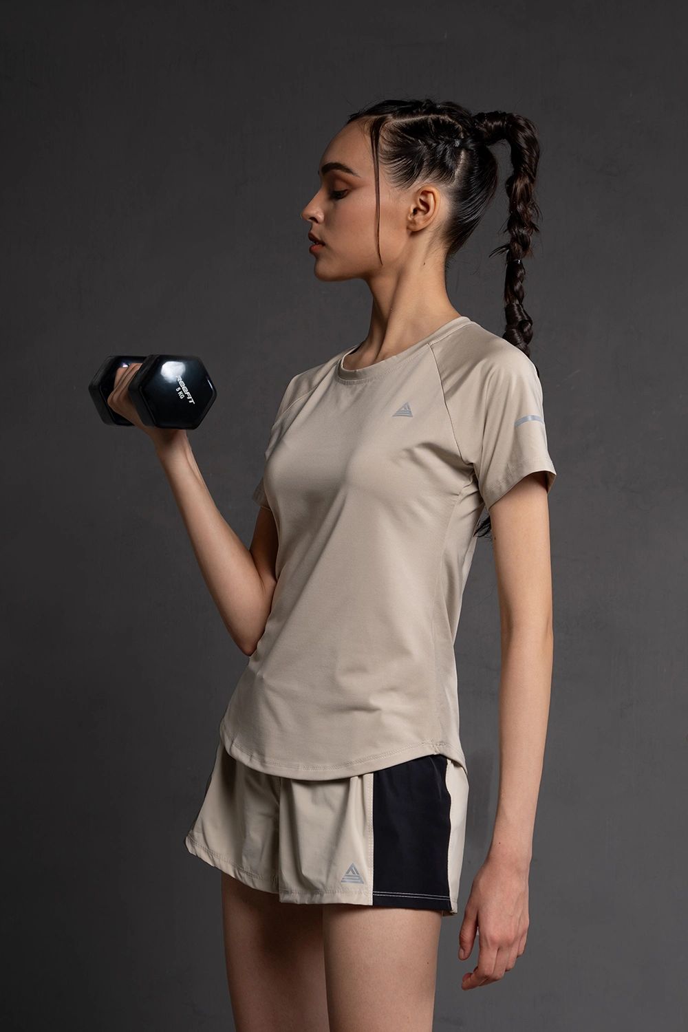 Áo thun thể thao nữ vạt bầu - Sand Smoke - Fitme Sportswear