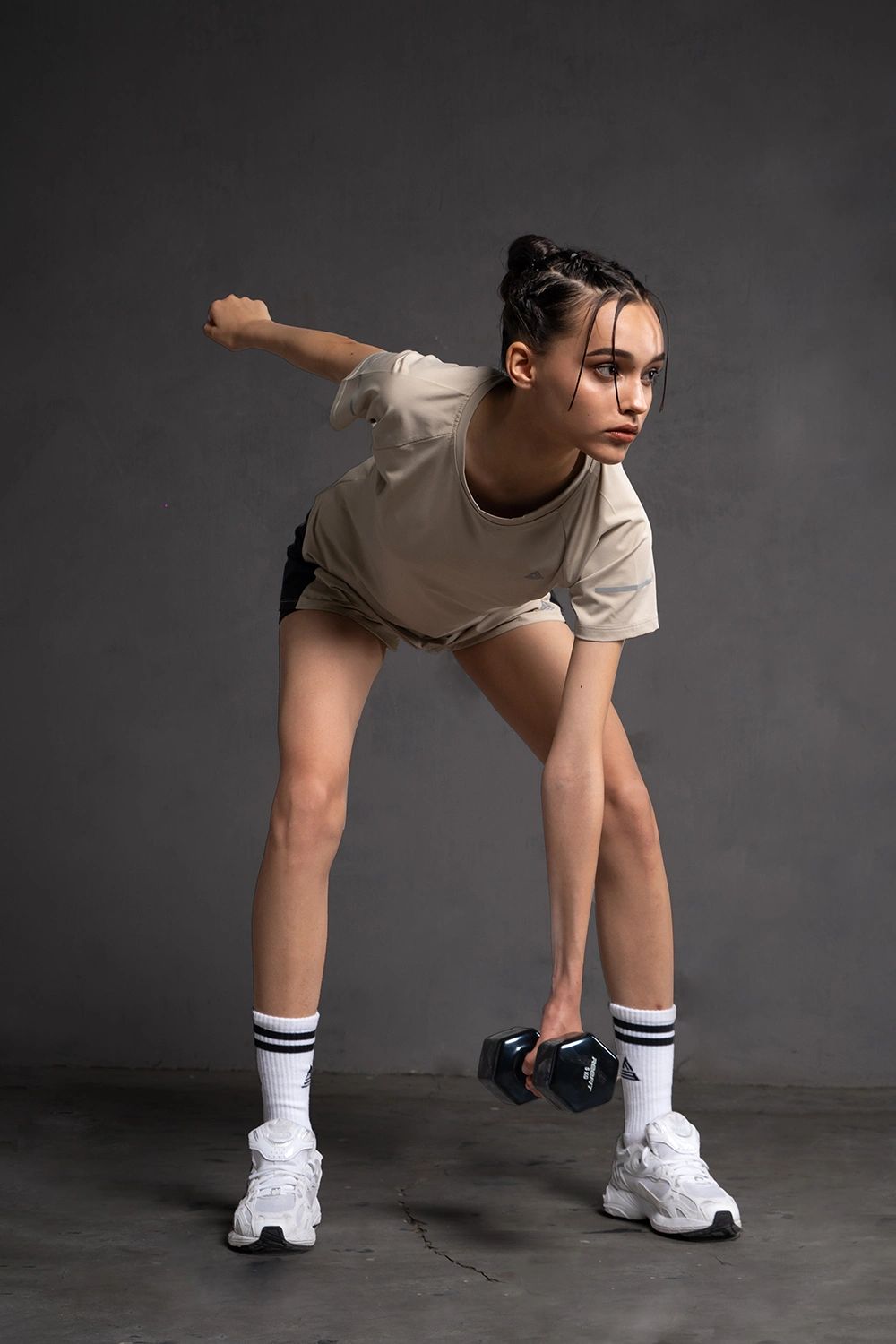 Áo thun thể thao nữ vạt bầu - Sand Smoke - Fitme Sportswear