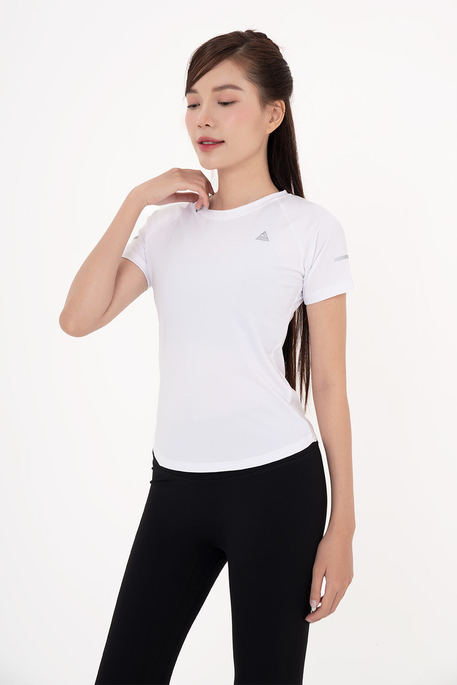 Áo thun thể thao nữ vạt bầu - Trắng - Fitme Sportswear