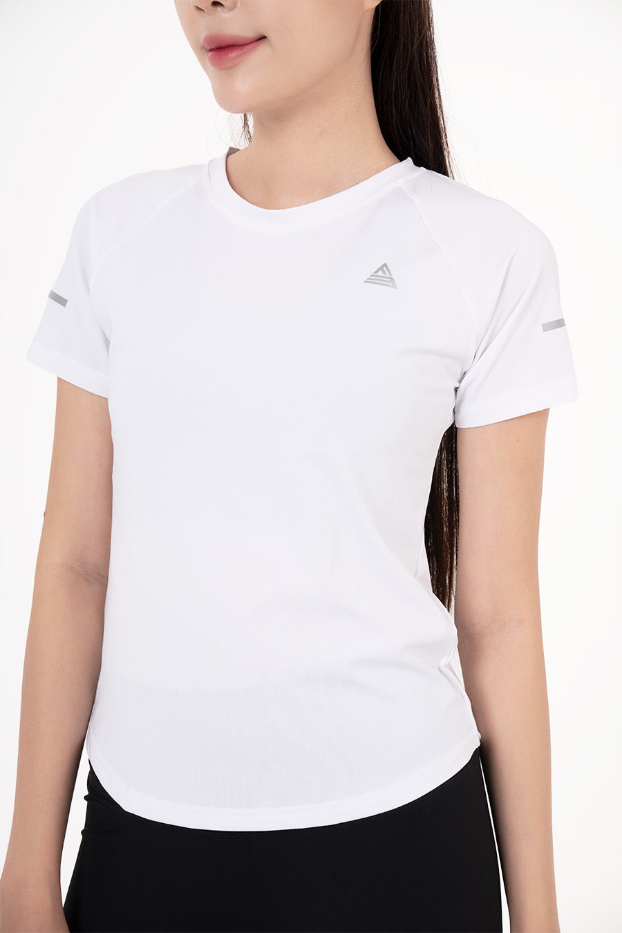 Áo thun thể thao nữ vạt bầu - Trắng - Fitme Sportswear