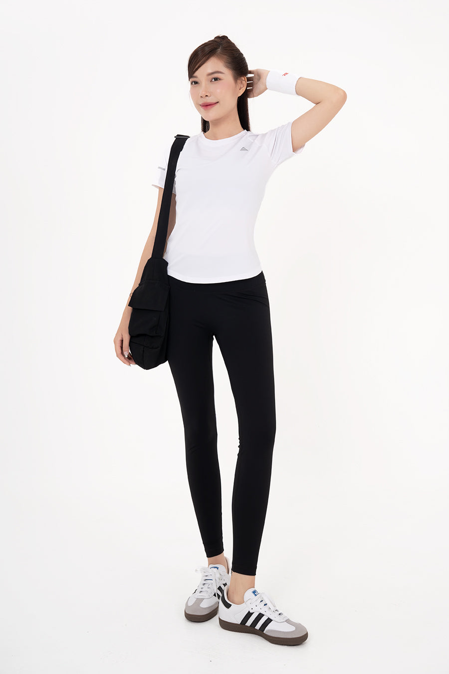 Áo thun thể thao nữ vạt bầu - Trắng - Fitme Sportswear