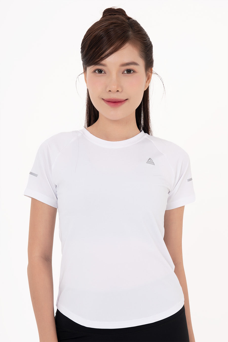Áo thun thể thao nữ vạt bầu - Trắng - Fitme Sportswear