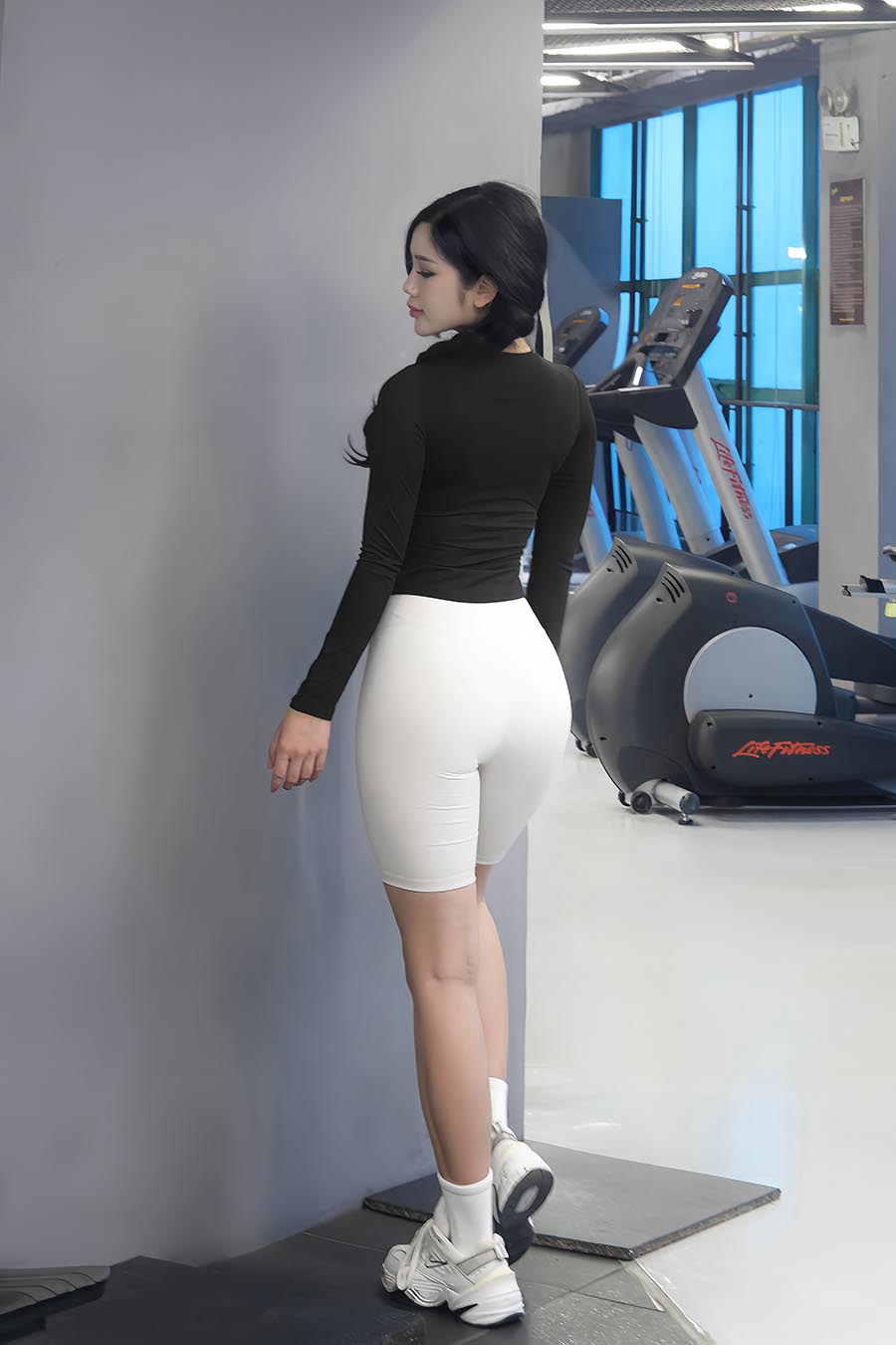 Quần legging lửng tập yoga cạp ngang - Light Grey - Fitme Sportswear