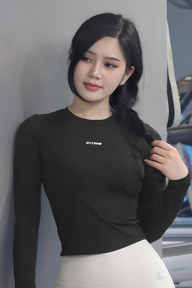 Áo tập gym nữ dài tay Fitme - ACDB01 - Đen - Fitme Sportswear
