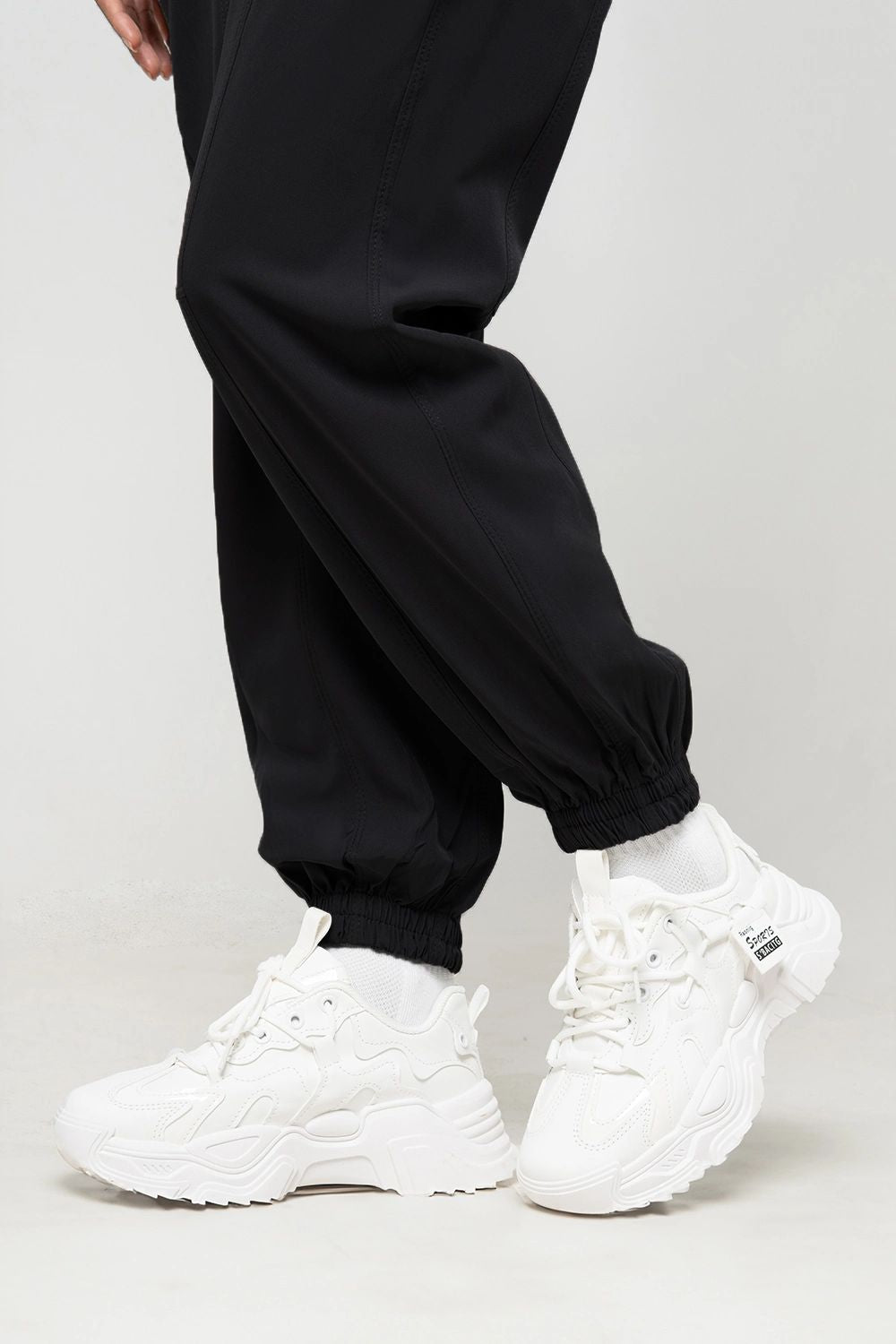 Quần jogger thể thao nữ logo in - Đen - Fitme Sportswear