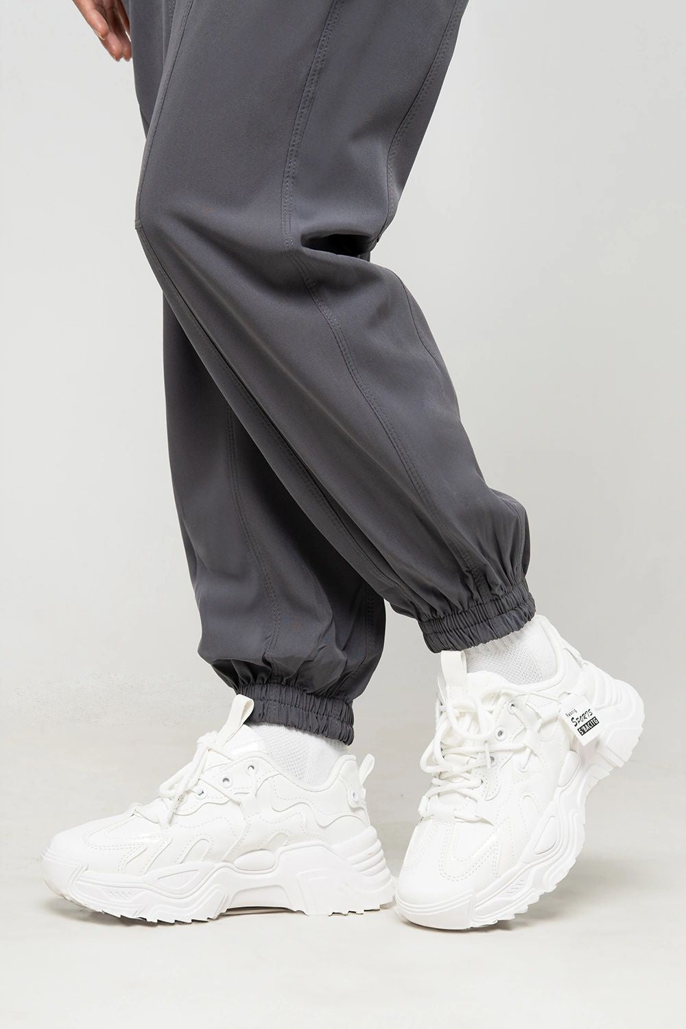 Quần jogger thể thao nữ logo in - Xám Đen - Fitme Sportswear