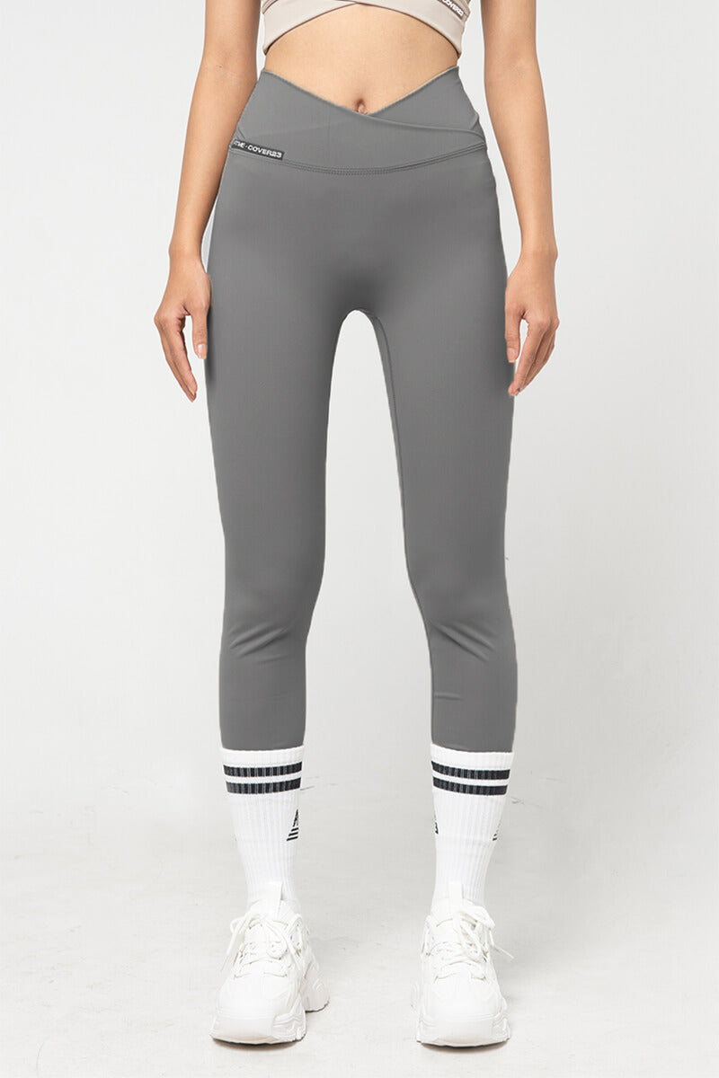 Quần legging dài tập gym cạp chéo Cover23 - Dark Grey - Fitme Sportswear