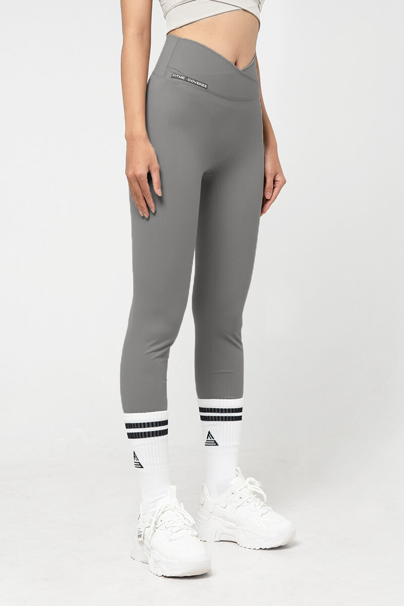 Quần legging dài tập gym cạp chéo Cover23 - Dark Grey - Fitme Sportswear