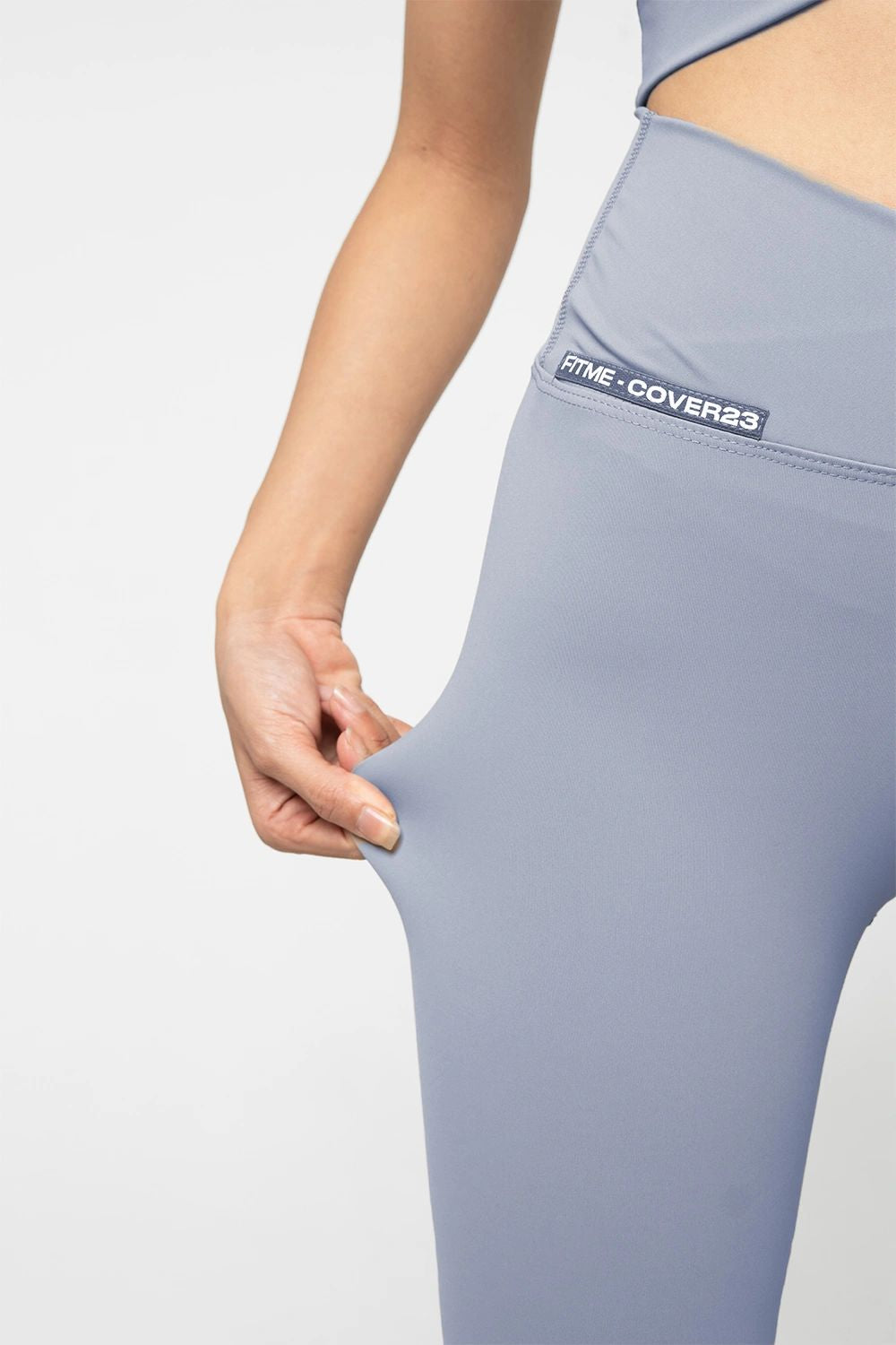 Quần legging dài tập gym cạp chéo Cover23 - Xám Xanh - Fitme Sportswear