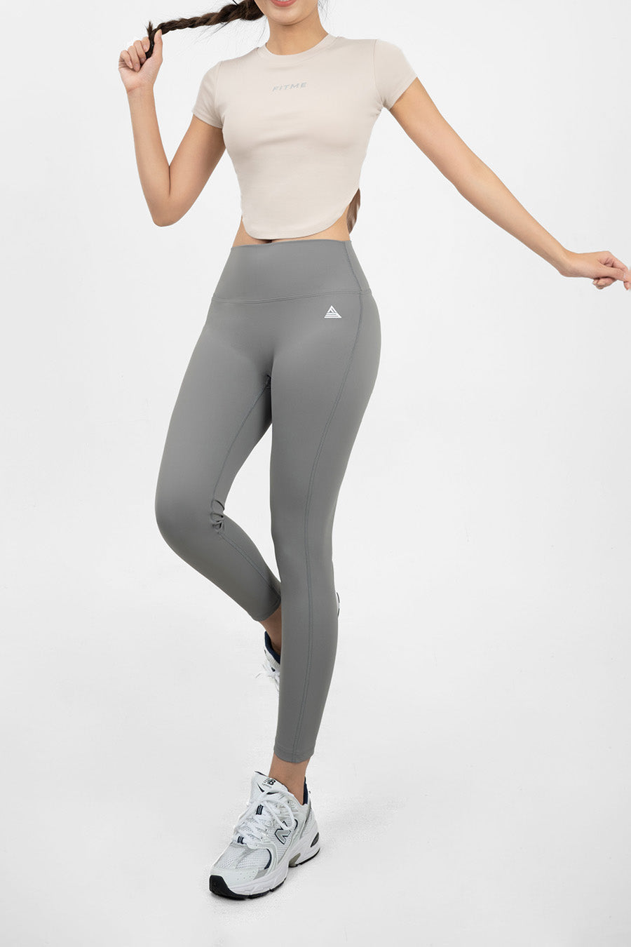 Quần legging dài tập yoga cạp ngang Zeta - Dark Grey - Fitme Sportswear