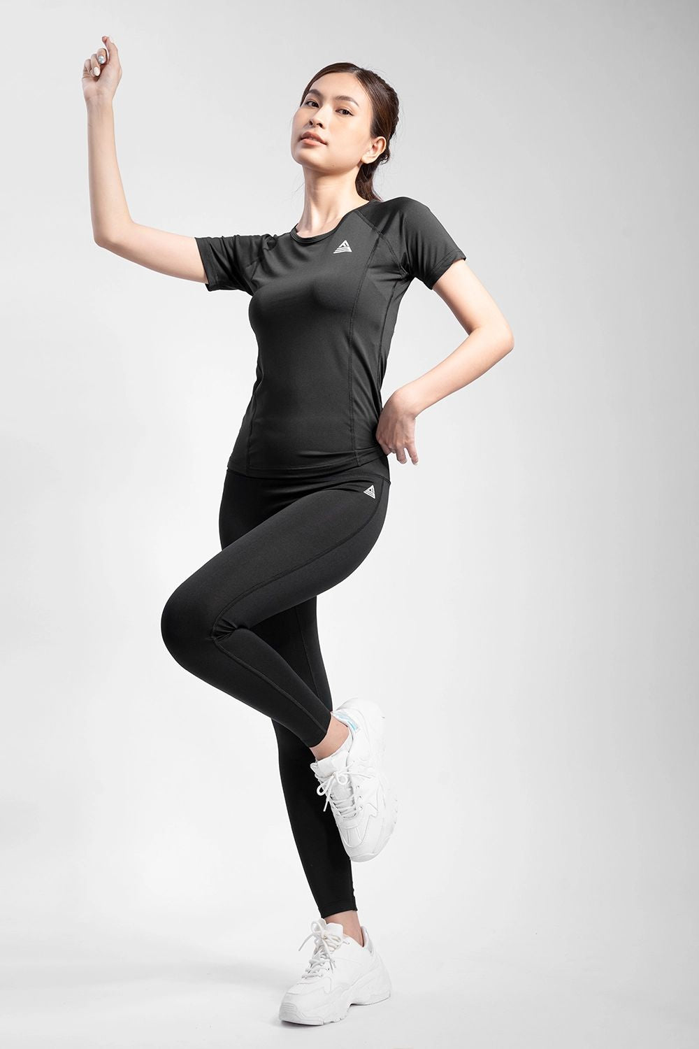 Quần legging dài tập yoga cạp ngang Zeta - Đen - Fitme Sportswear
