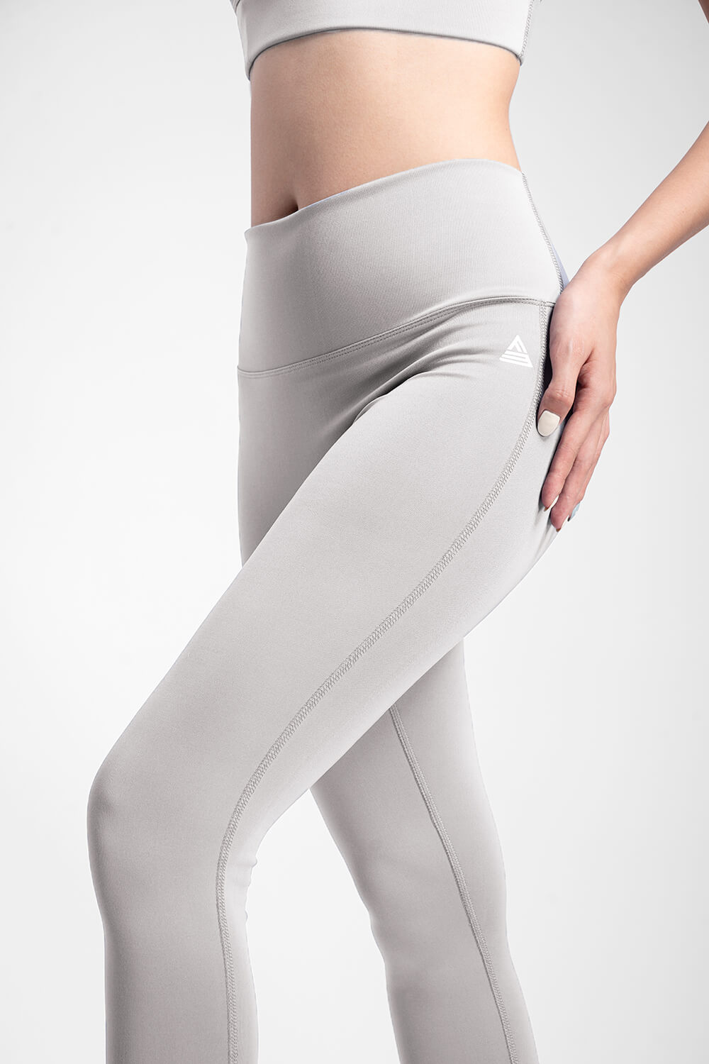 Quần legging dài tập yoga cạp ngang Zeta - Light Grey - Fitme Sportswear