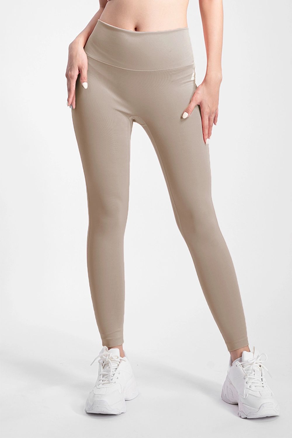 Quần legging dài tập yoga cạp ngang Zeta - Sand - Fitme Sportswear