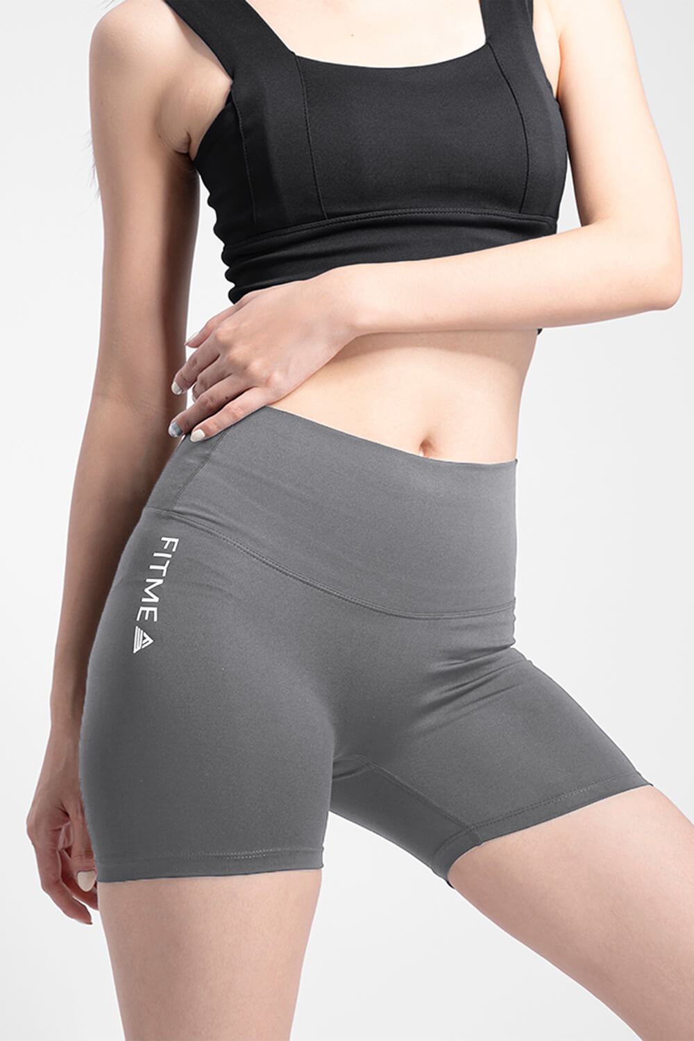 Quần legging đùi gym yoga nữ - Dark Grey - Fitme Sportswear