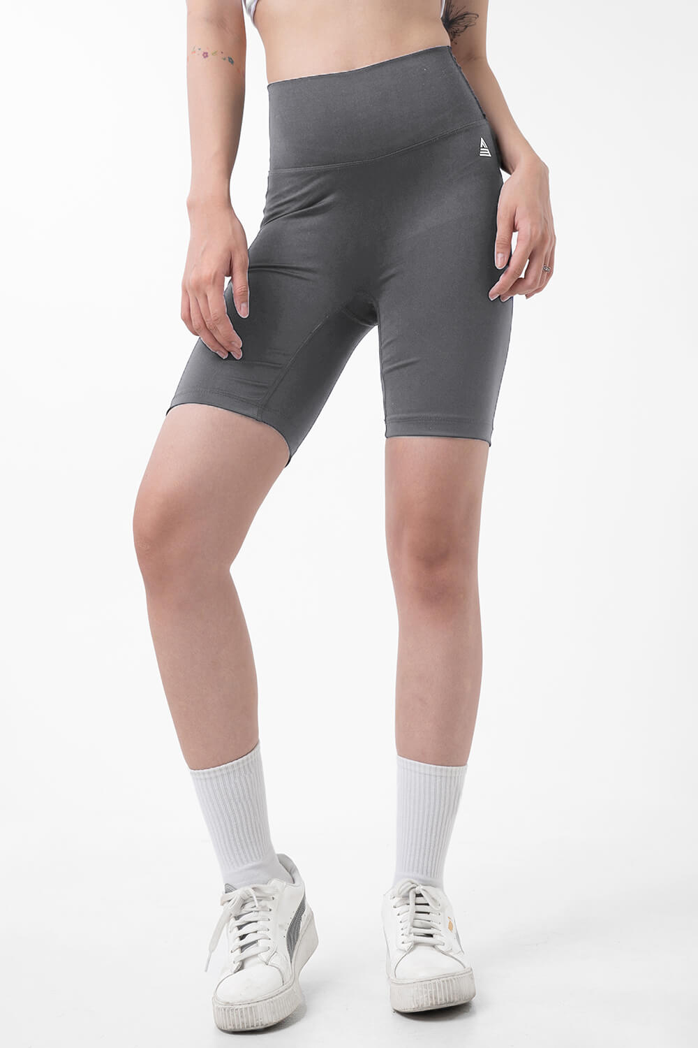 Quần legging lửng tập yoga cạp ngang - Dark Grey - Fitme Sportswear