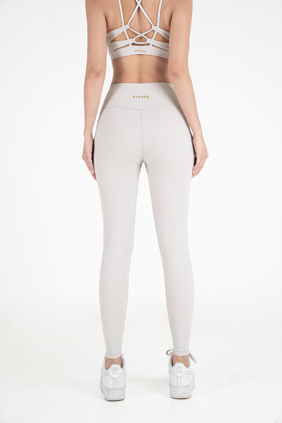 Quần legging nữ có túi Fitme Flow nâng mông Pocket QDPK - Light Grey - Fitme Sportswear