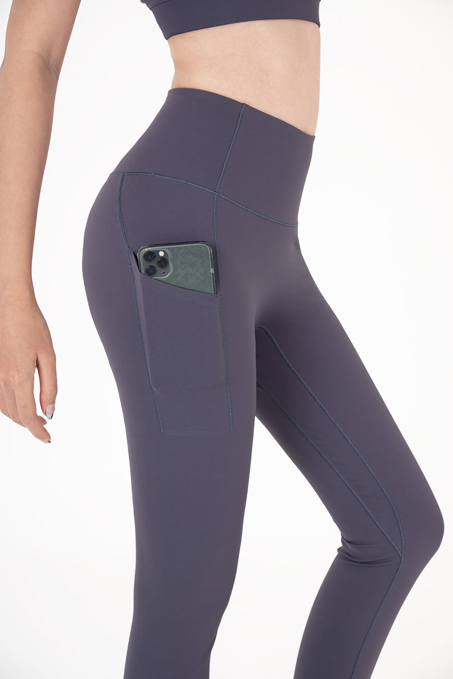 Quần legging nữ có túi Fitme Flow nâng mông Pocket QDPK - Midnight Blue