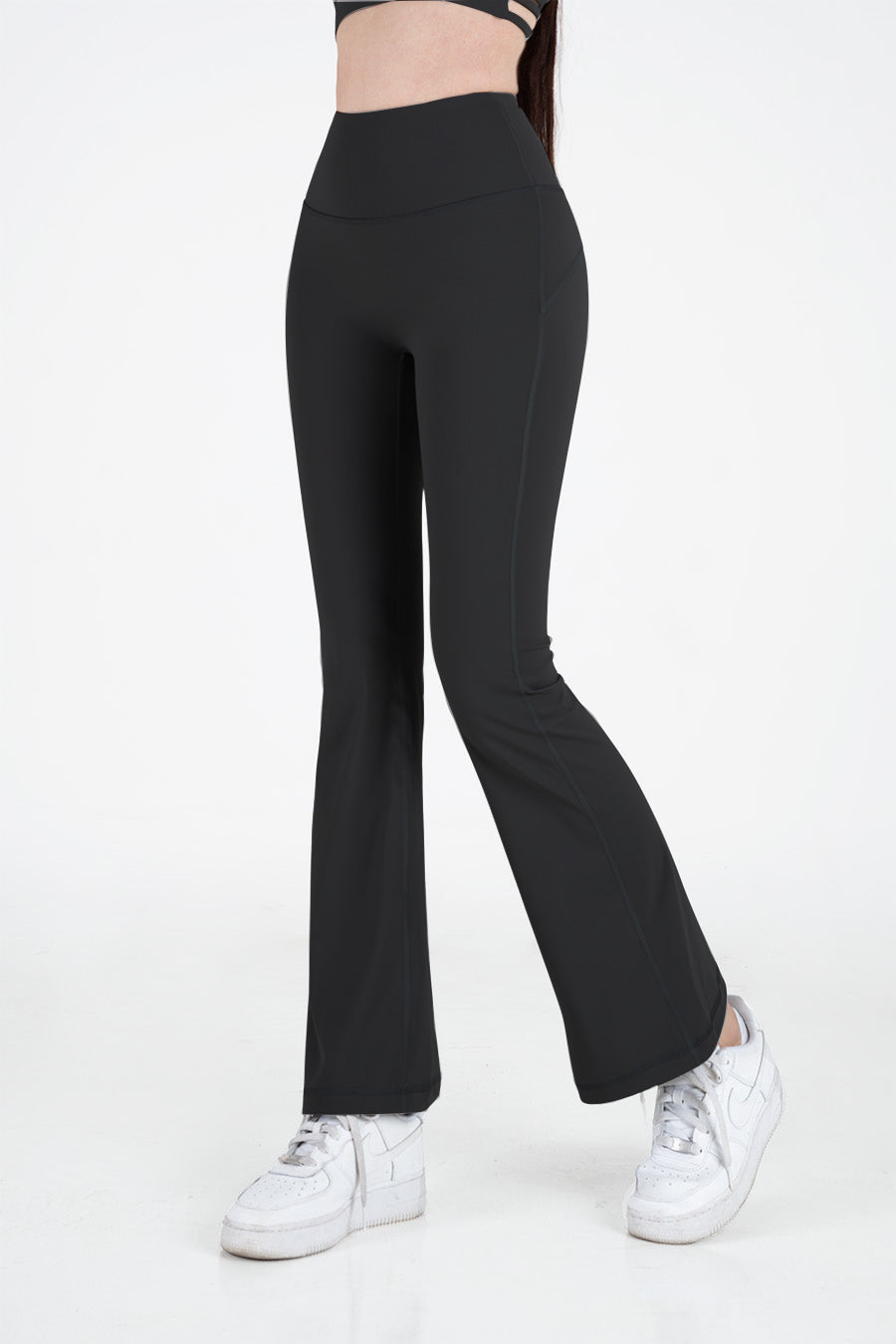 Quần legging nữ ống loe Fitme Flow nâng mông QDOL - Đen