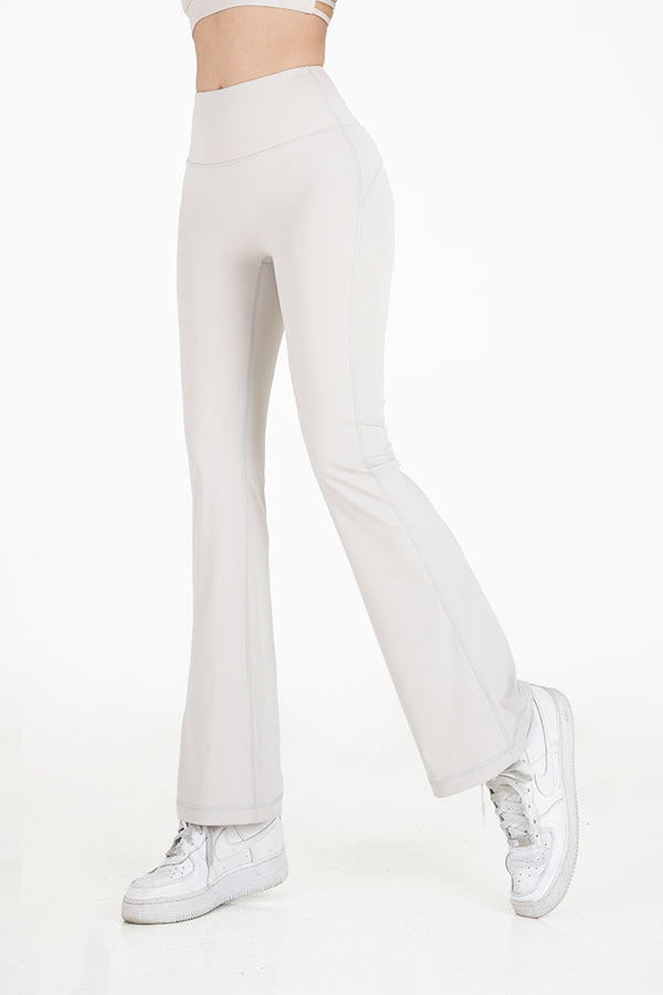 Quần legging mặc đi làm đi chơi phối áo gì — Quần legging ống loe Flare Fitme light grey