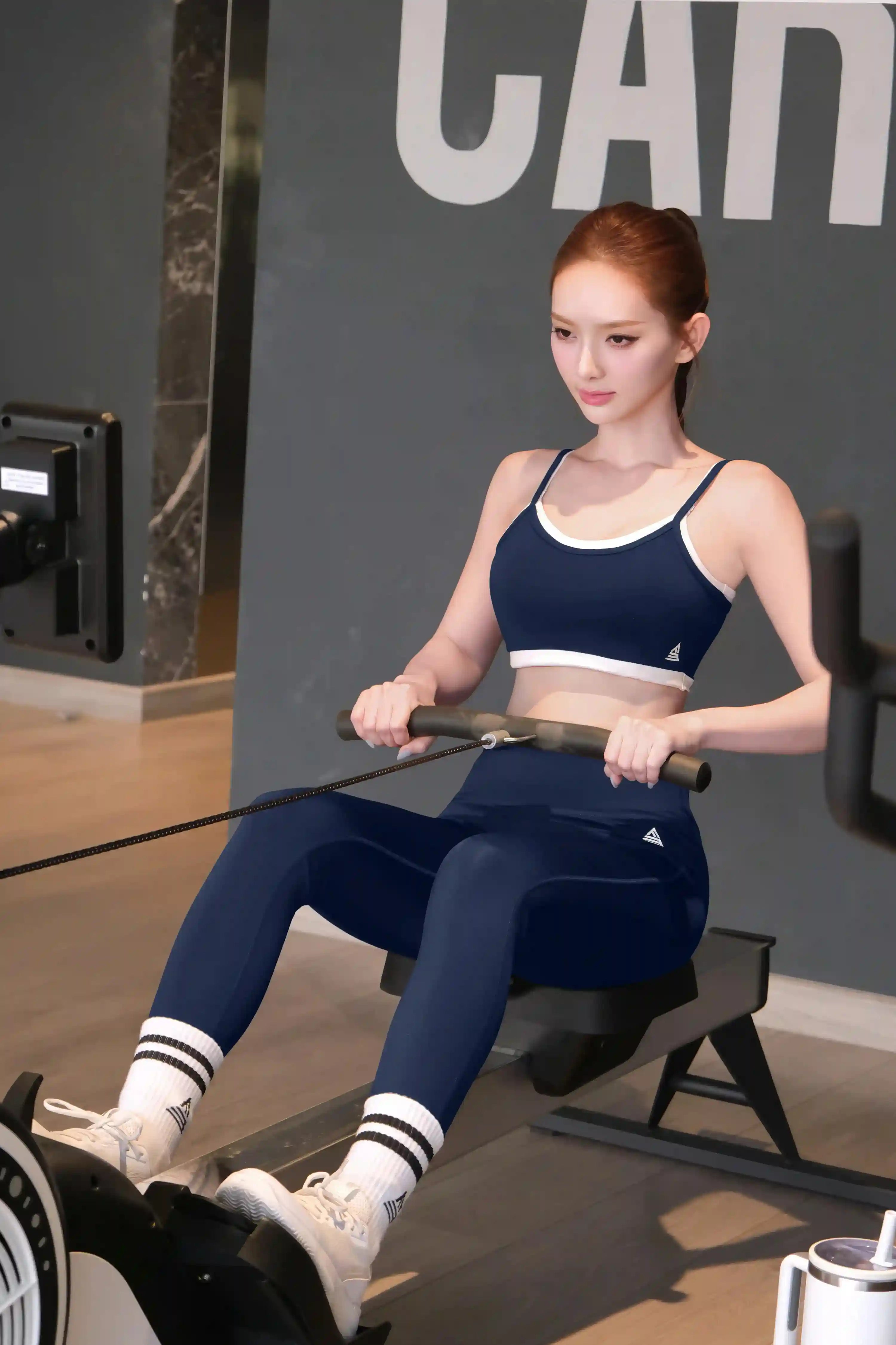 Áo bra tập gym yoga nữ Fitme SOFT BRSO01 Navy phối trắng