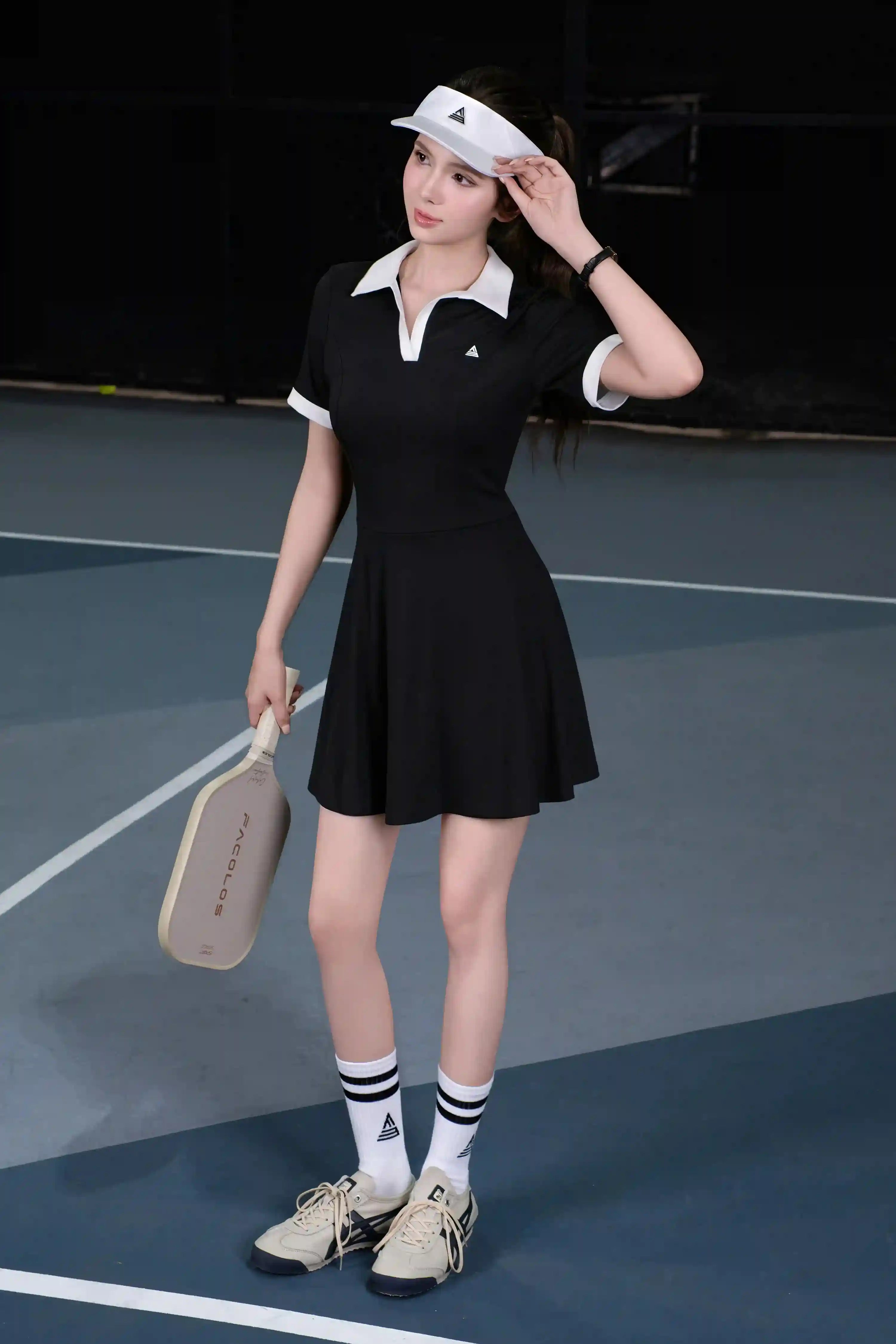 Váy tennis pickleball thể thao nữ Fitme SOFT DTSO01 Đen