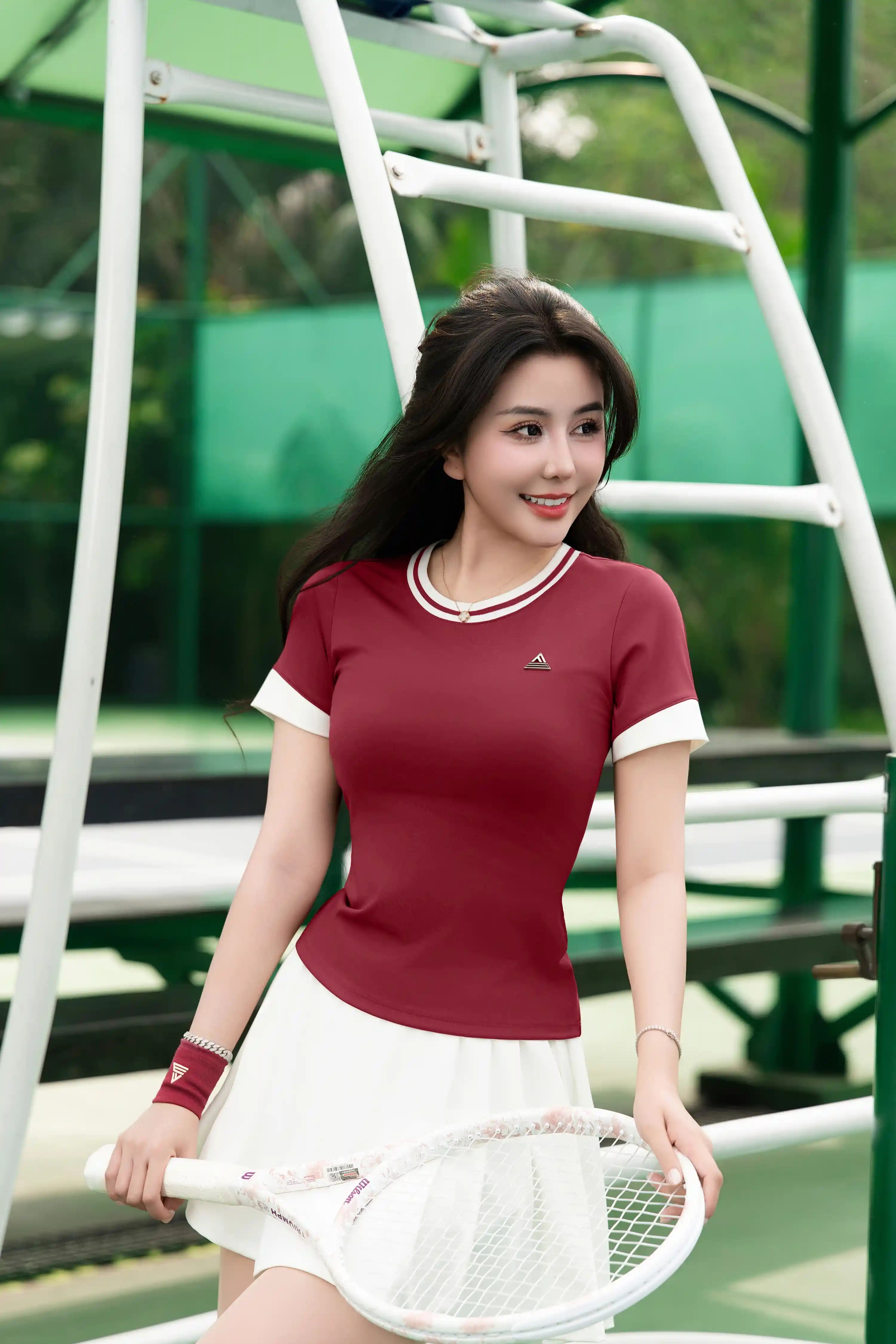 Áo polo tập pickleball tennis nữ ATGR01 Đỏ