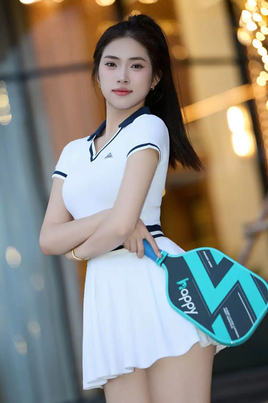 Váy GLORY EA DPSP01 Trắng sọc navy