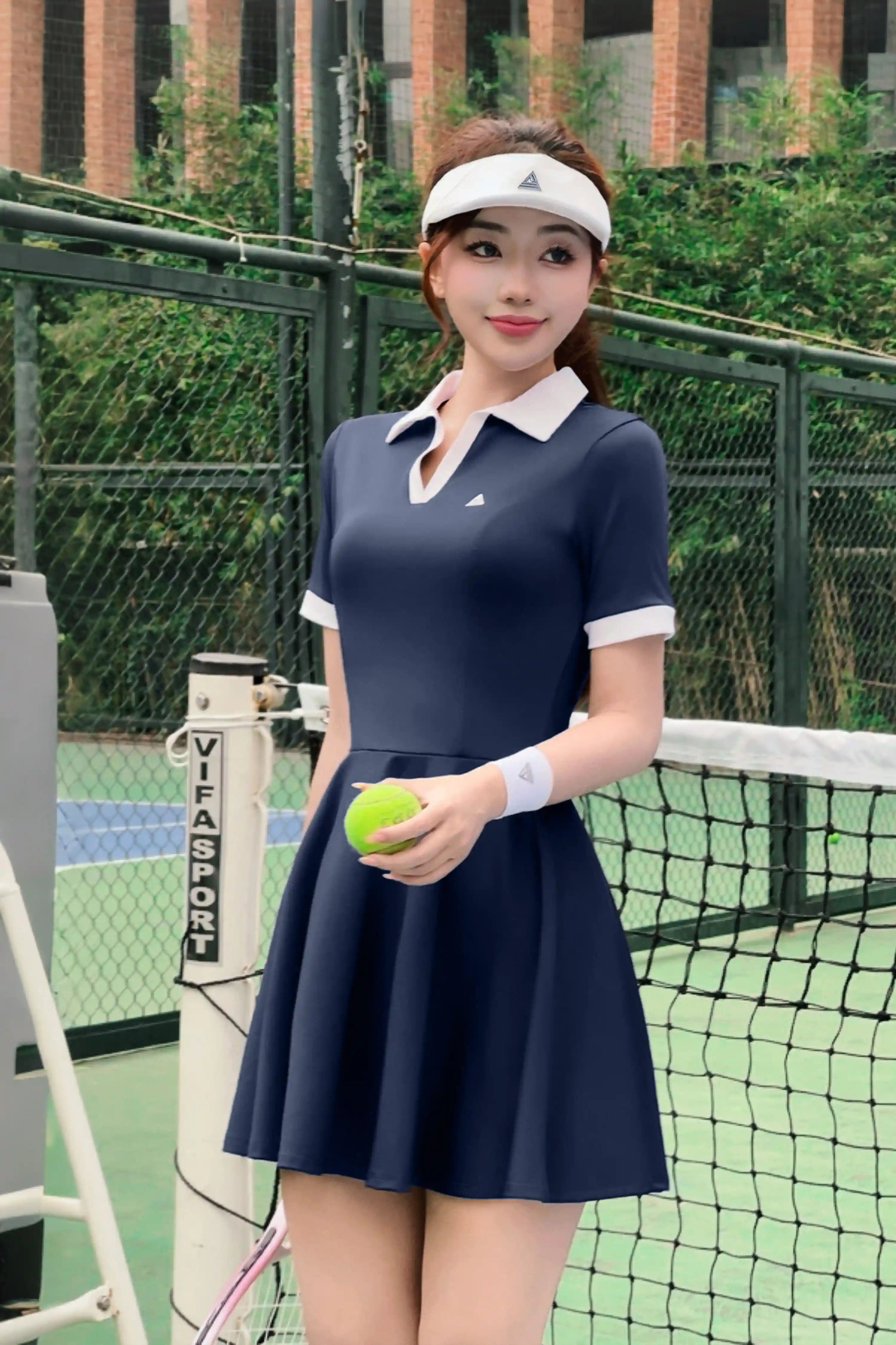 Váy tennis pickleball thể thao nữ Fitme SOFT DTSO01 Blazer Navy