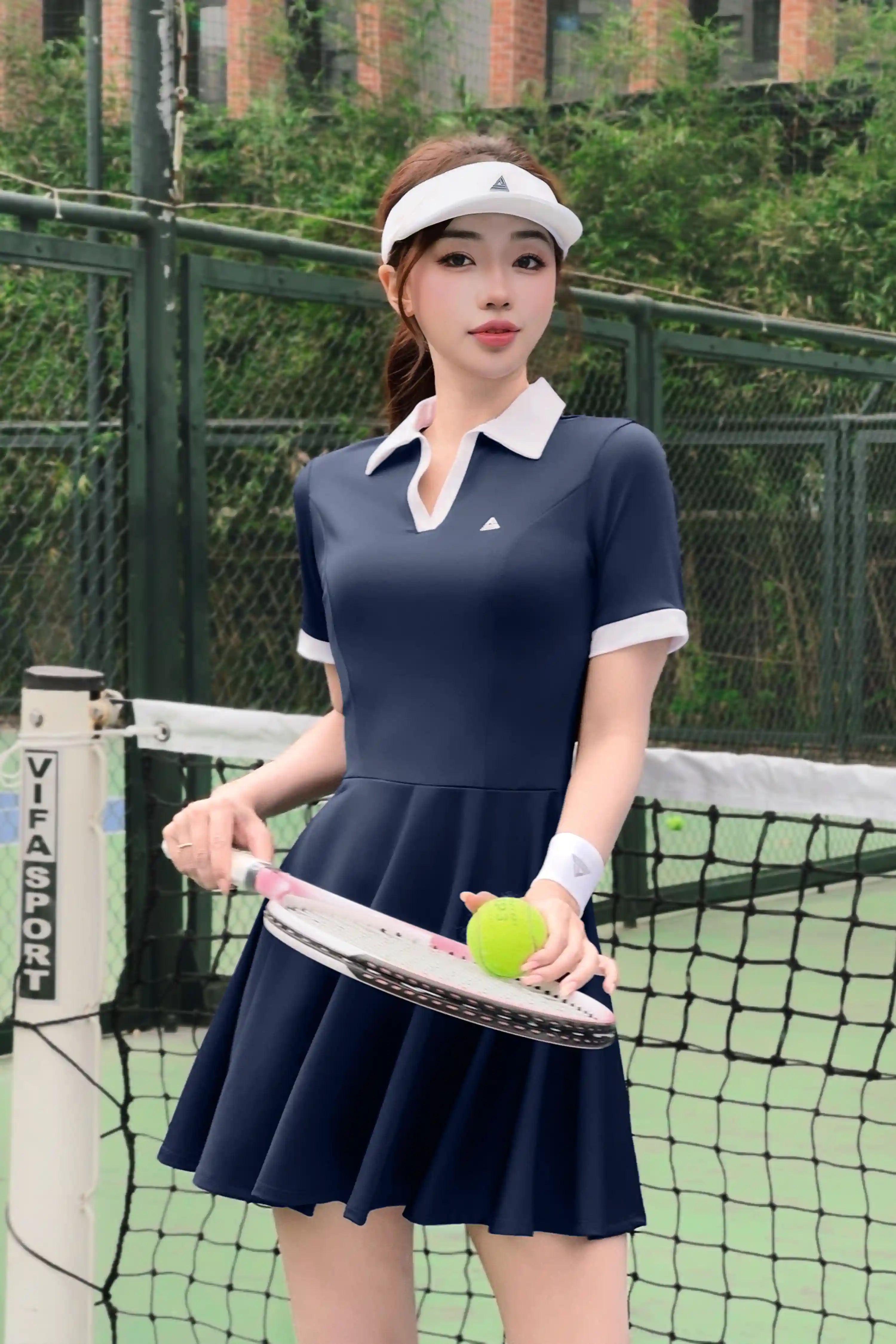 Váy tennis pickleball thể thao nữ Fitme SOFT DTSO01 Blazer Navy