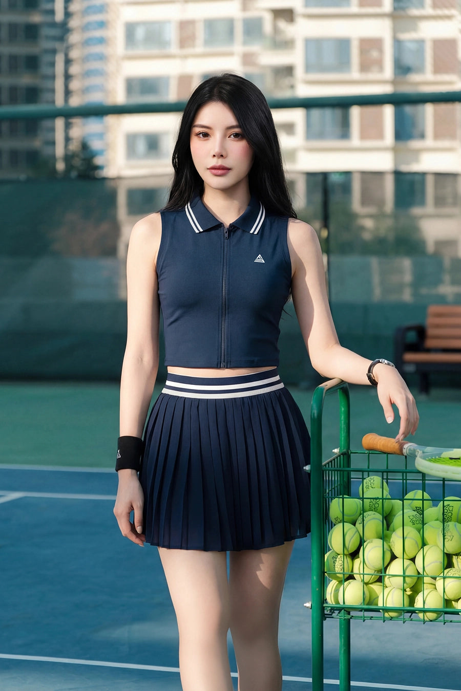 VIVE APSP01 Blazer Navy Sports Polo Shirt with White Collar