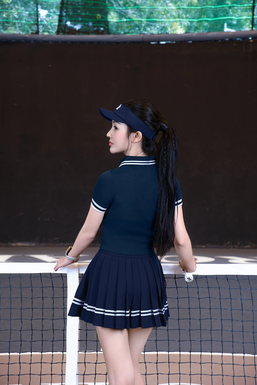 VIVE APSP01 Blazer Navy Sports Polo Shirt with White Collar