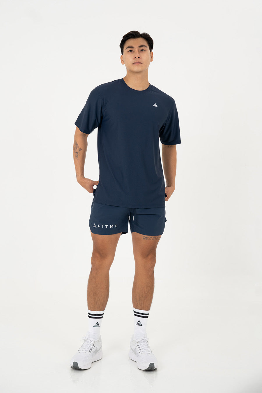 Áo tập gym nam tay ngắn Fitme Performance 2.0 form oversize - Khaki Fitme Performance 2.0 form oversize - Navy