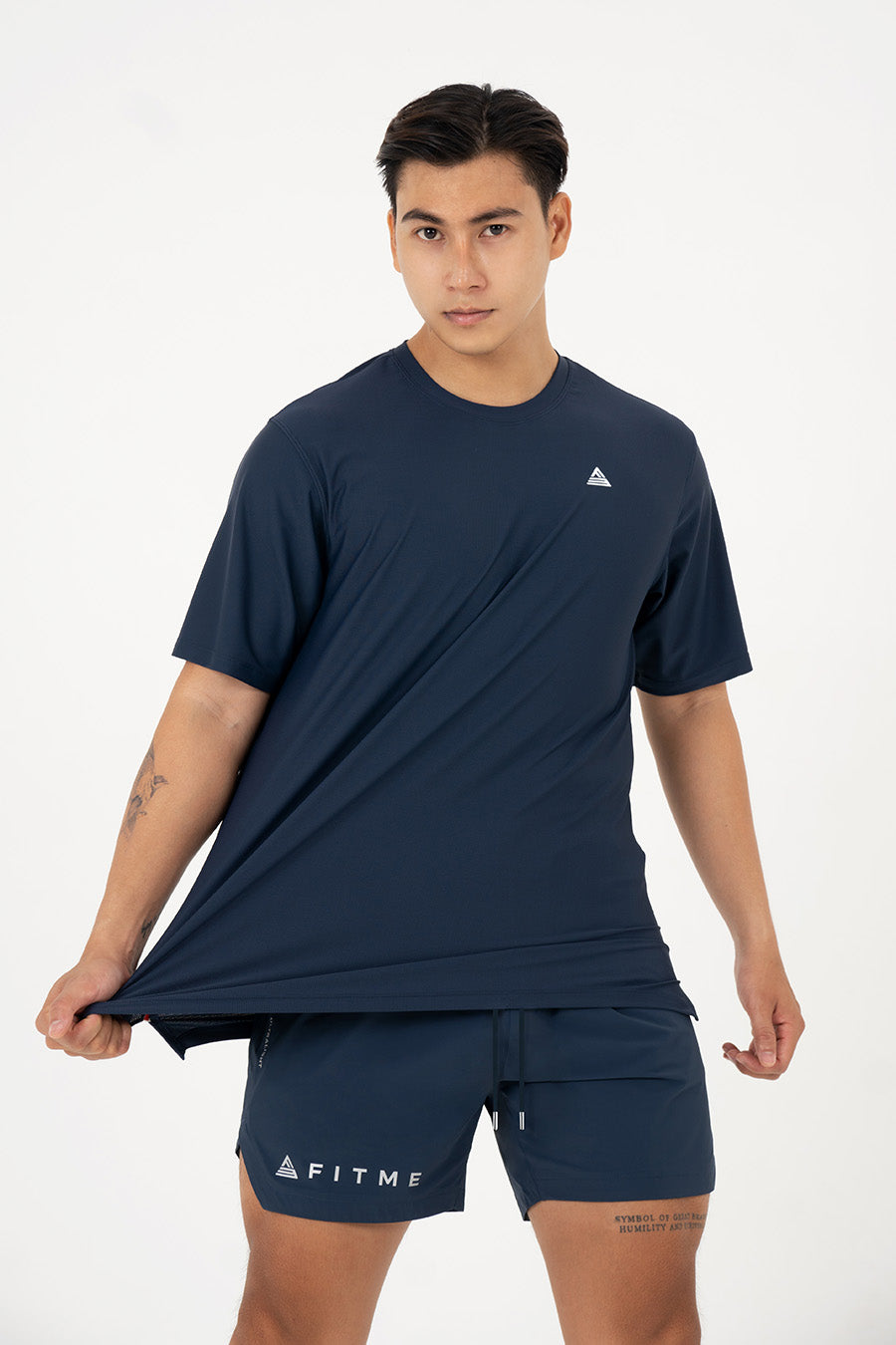 Áo tập gym nam tay ngắn Fitme Performance 2.0 form oversize - Khaki Fitme Performance 2.0 form oversize - Navy