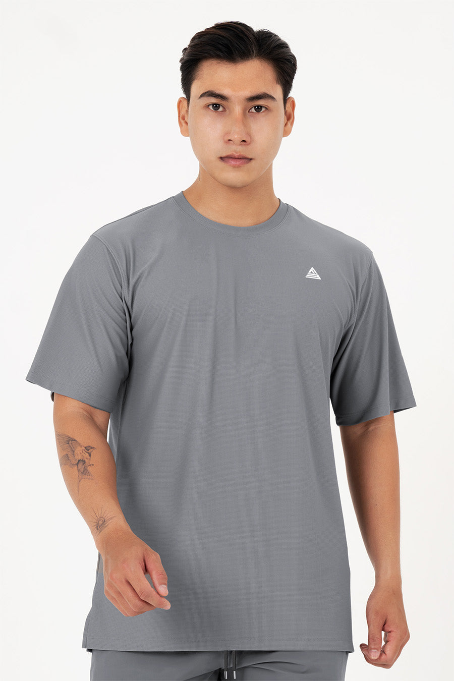 Áo tập gym nam tay ngắn Fitme Performance 2.0 form oversize - Space Grey