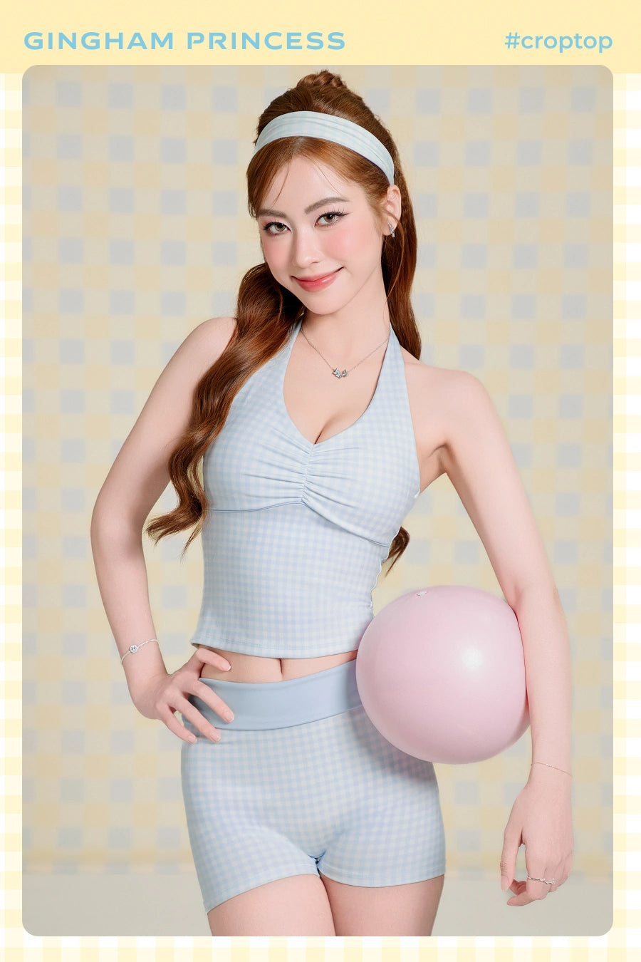 Áo bra Fitme Muse Gingham Princess BRSL02 - Xanh Pastel