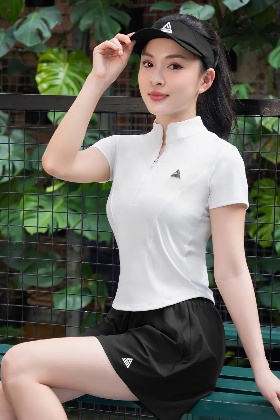 Áo halfzip tay ngắn RIVO AHZN01 Trắng