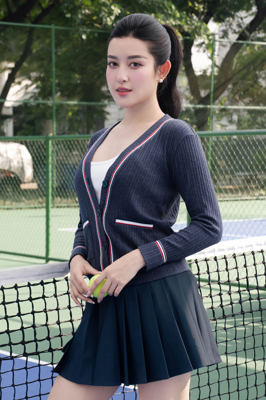 Váy nữ Fitme PULSE CE VTHN01 Navy đai be
