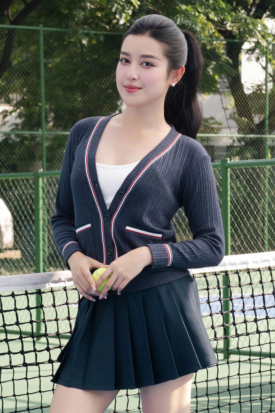 Váy nữ Fitme PULSE CE VTHN01 Navy đai be