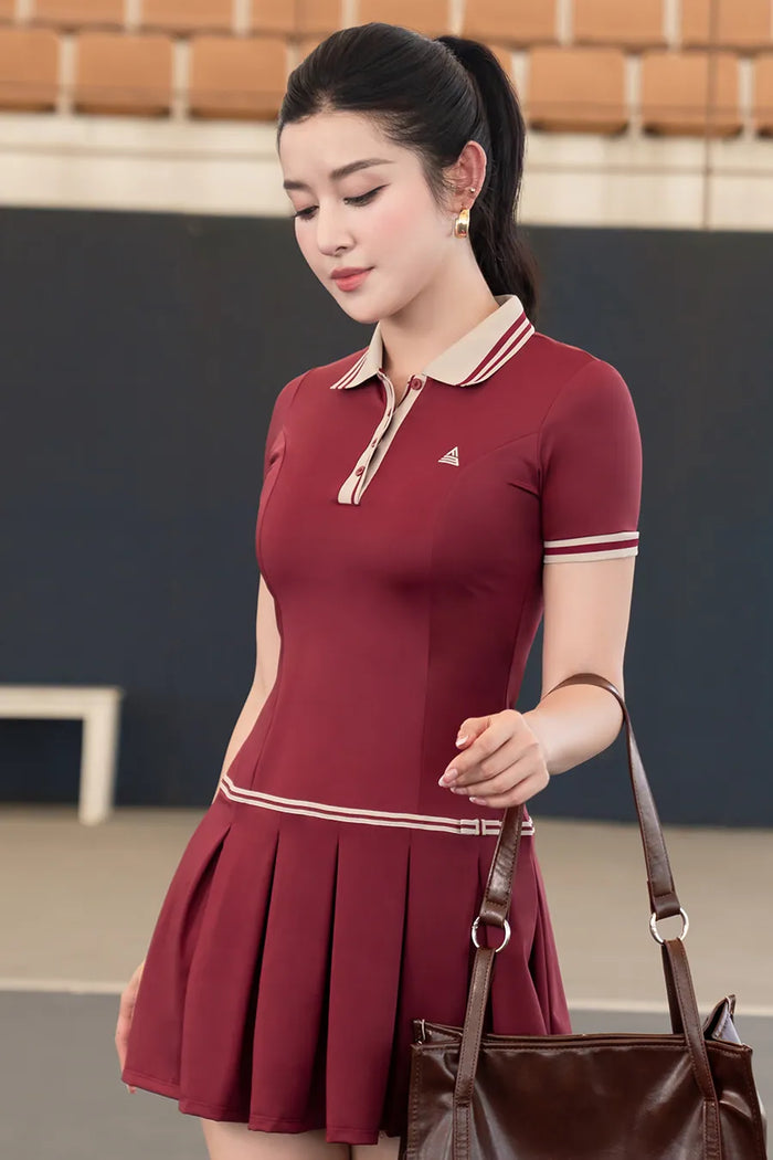 Váy Fitme ZEN CE DNTN01 Red cổ be - Fitme Sportswear