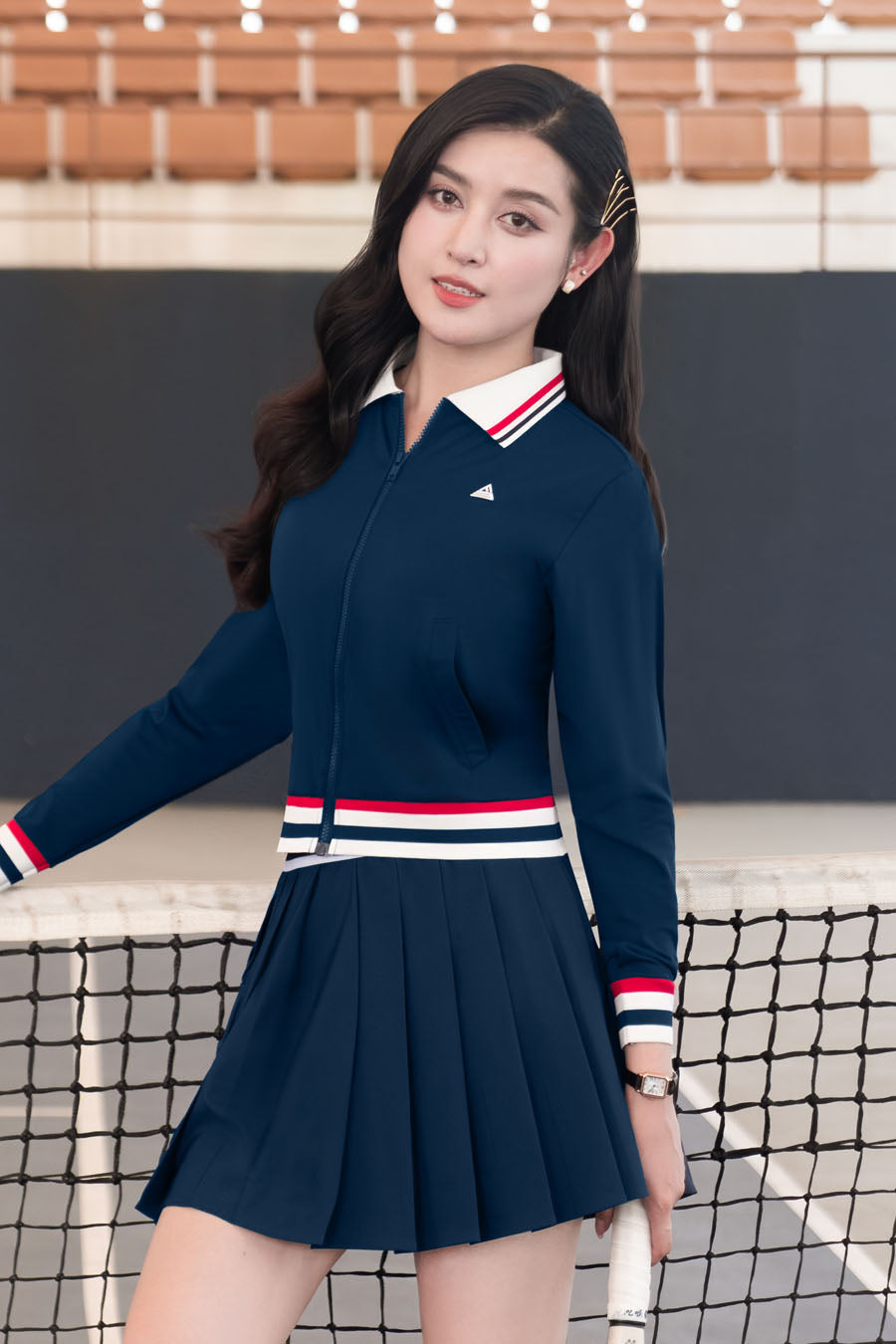 Váy Fitme PULSE CE VTHN01 Navy sọc đỏ