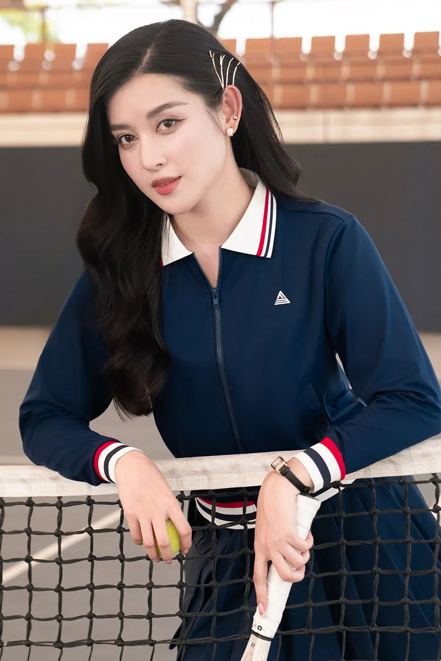 Áo khoác Fitme FIERCE CE AKTN01 Navy sọc đỏ