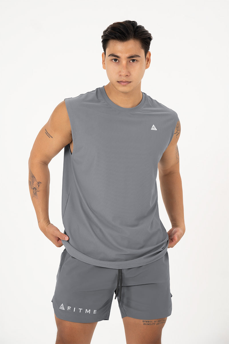 Áo ba lỗ tập gym nam Fitme Perfomance 2.0 ATSN01 - Space Grey